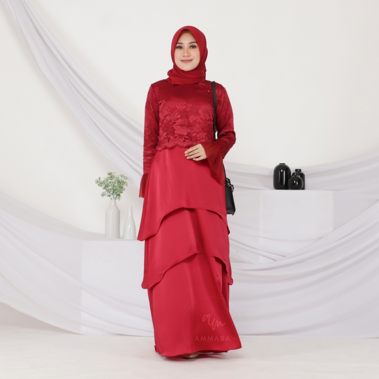 Long Dress - Red Brokat
