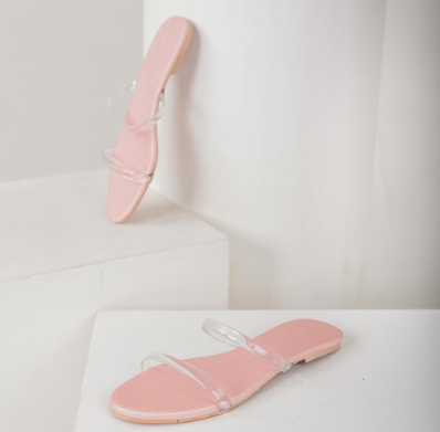 Momo Sendal Teplek (Pink) Wanita Murah Nyaman Stylist Feminim Cantik Korea Sandal Jelly